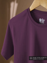 Men's Purple Casual Solid Regular Fit Half Sleeves Tshirt
