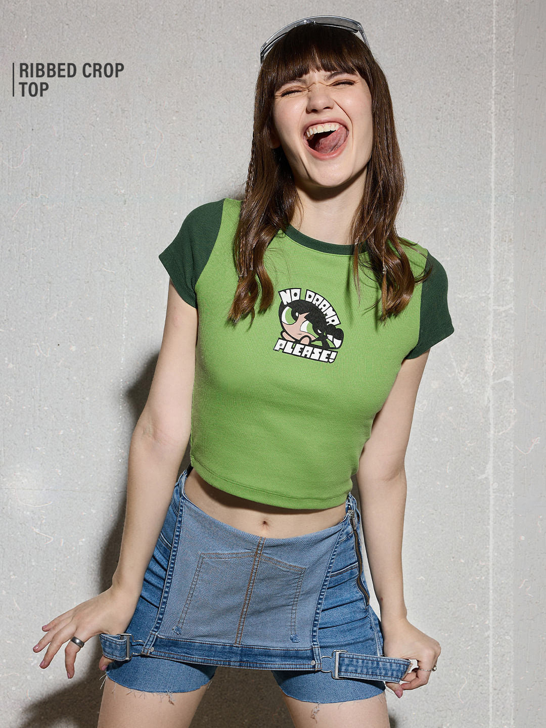 Women's Green Casual Slim Fit Printed Half Sleeves Top