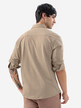 Men's Brown Casual Solid Regular Fit Full Sleeves Shirt