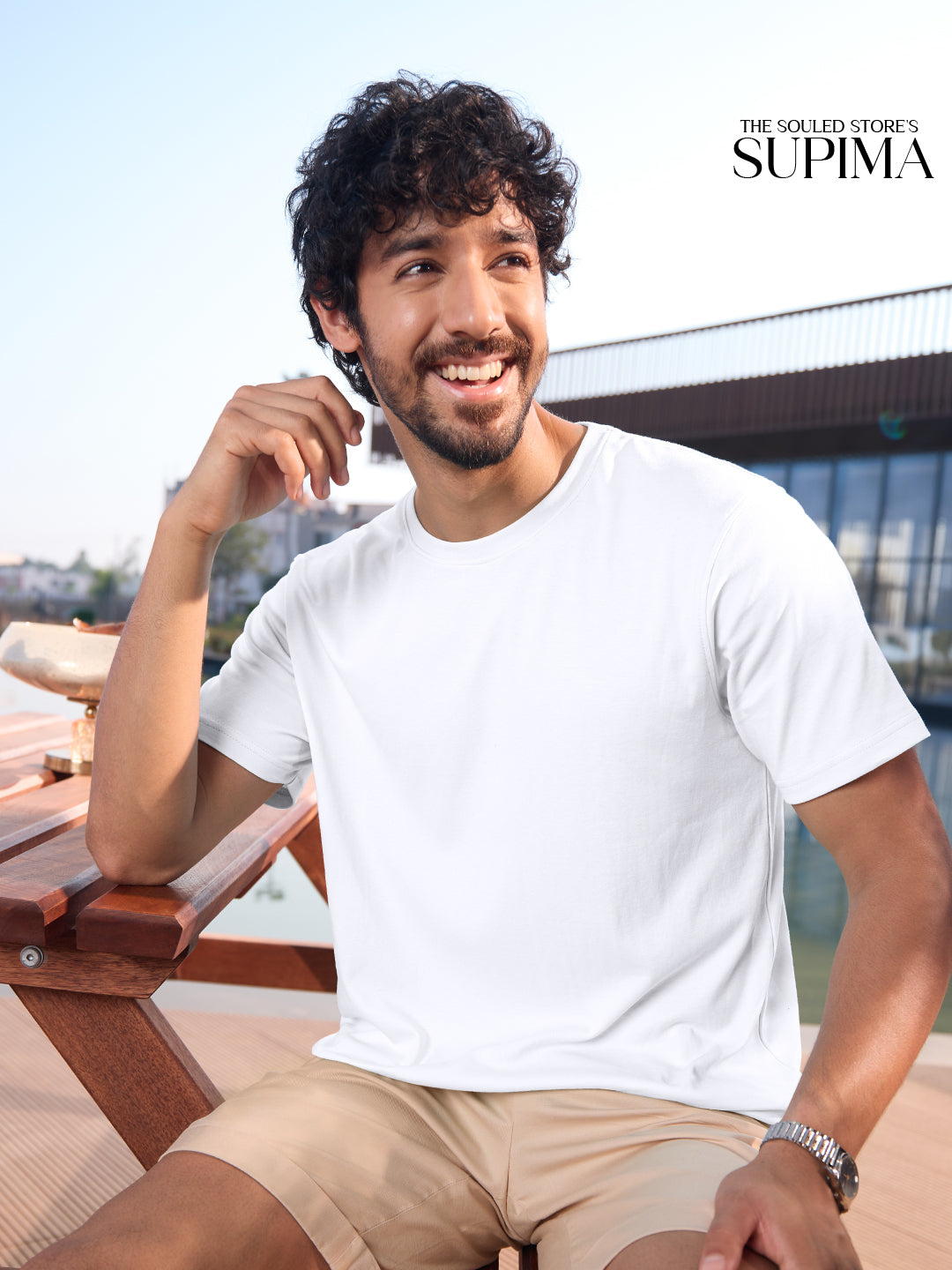 Men's White Casual Solid Regular Fit Half Sleeves Tshirt