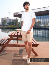Men's White Casual Solid Regular Fit Half Sleeves Tshirt