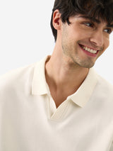 Men's White Casual  Half Sleeves Polo Tshirt