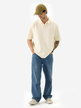 Men's White Casual  Half Sleeves Polo Tshirt