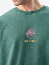 Men's Green Casual Printed Oversized Fit Half Sleeves Tshirt