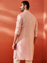 Men's Peach Festive Ethnic Full Sleeves Kurta