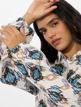 Women's Multicolor Casual Oversized Fit Printed Full Sleeves Shirt