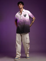 Men's Yellow Casual Printed Oversized Fit Half Sleeves Shirt