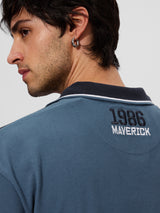 Men's Multicolor Casual Printed Oversized Fit Full Sleeves Polo Tshirt