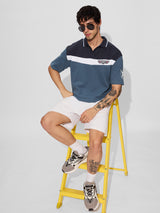 Men's Multicolor Casual Printed Oversized Fit Full Sleeves Polo Tshirt