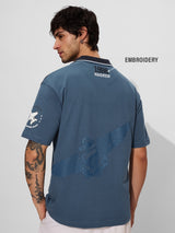 Men's Multicolor Casual Printed Oversized Fit Full Sleeves Polo Tshirt