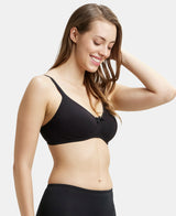 Women's Black Cotton Stretch Bra