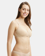 Women's Beige Cotton Stretch Bra