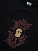 Men's Black Casual Printed Oversized Fit Half Sleeves Tshirt