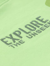 Men's Green Casual Printed Oversized Fit Half Sleeves Tshirt
