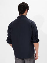 Men's Blue Casual Solid Regular Fit Full Sleeves Shirt