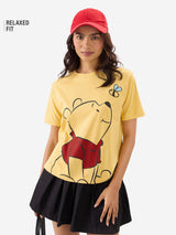 Women's Yellow Casual Regular Fit Graphic Half Sleeves Tshirt