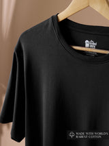Men's Black Casual Solid Regular Fit Half Sleeves Tshirt