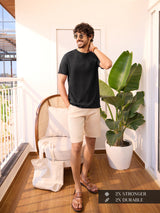 Men's Black Casual Solid Regular Fit Half Sleeves Tshirt