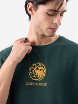 Men's Green Casual Graphic Half Sleeves Tshirt