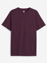 Men's Purple Casual Solid Regular Fit Half Sleeves Tshirt