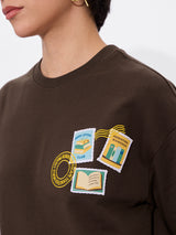 Women's Brown Casual Oversized Fit Printed Half Sleeves Tshirt