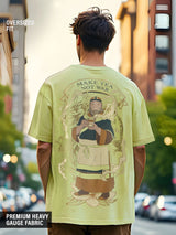 Men's Green Casual Graphic Half Sleeves Tshirt