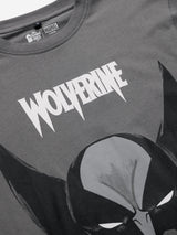 Men's Grey Casual Printed Oversized Fit Half Sleeves Tshirt