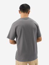 Men's Grey Casual Printed Oversized Fit Half Sleeves Tshirt