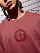 Men's Red Casual Graphic Half Sleeves Tshirt
