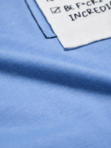 Women's Blue Casual Regular Fit Patch work Half Sleeves Tshirt
