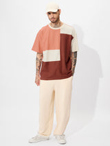 Men's Multicolor Casual Solid Oversized Fit Half Sleeves Tshirt