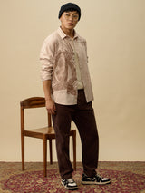 Men's Beige Casual Printed Relaxed Fit Full Sleeves Shirt