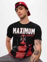 Men's Black Casual Printed Regular Fit Half Sleeves Tshirt