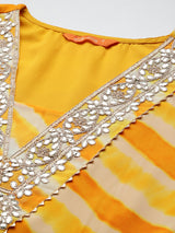 Women's Yellow Printed Straight Kurta
