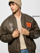 Men's Brown Casual  Full Sleeves Jacket