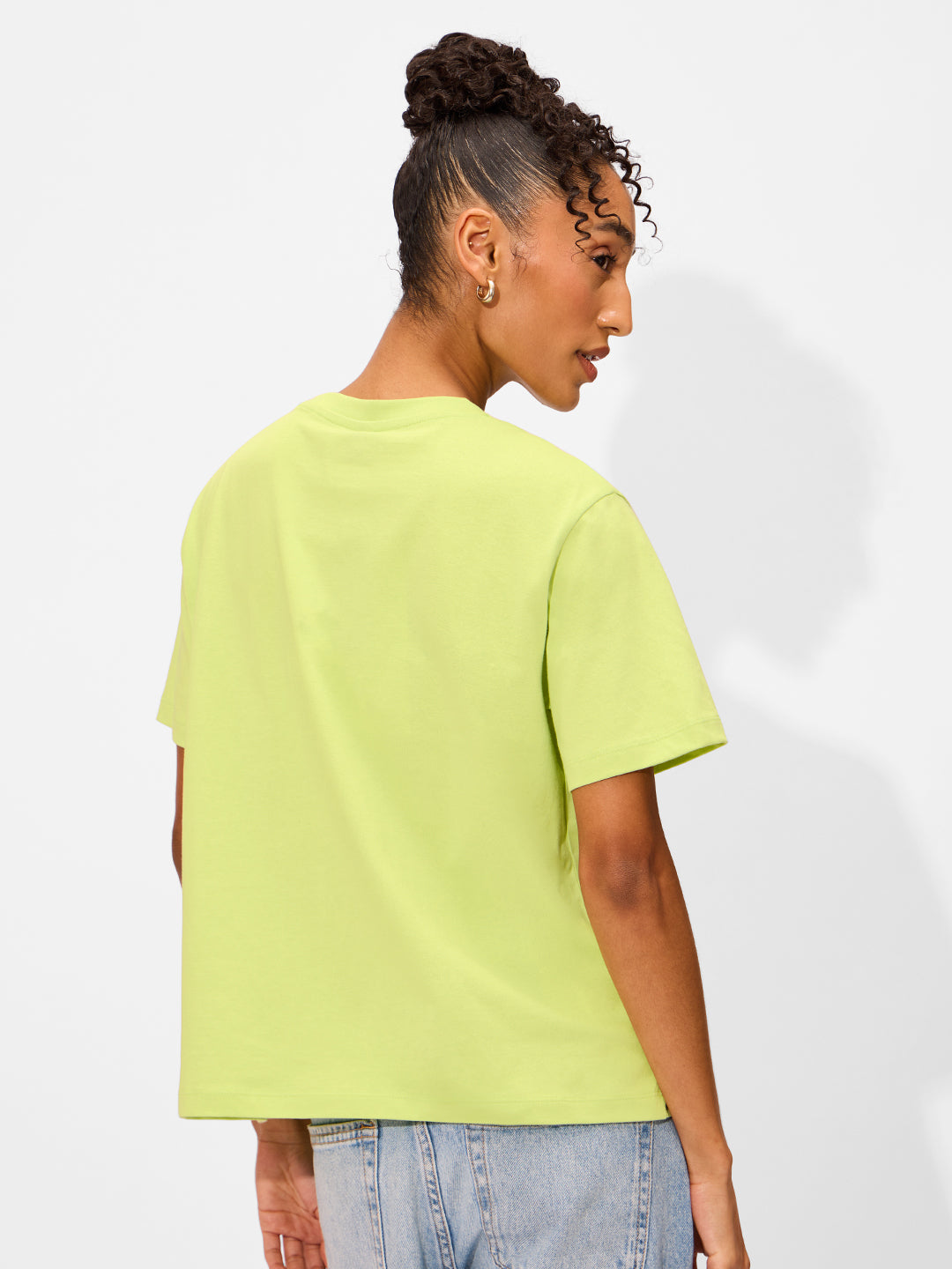 Women's Green Casual Regular Fit Printed Half Sleeves Tshirt