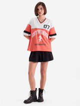 Women's Multicolor Casual Oversized Fit Printed Half Sleeves Tshirt
