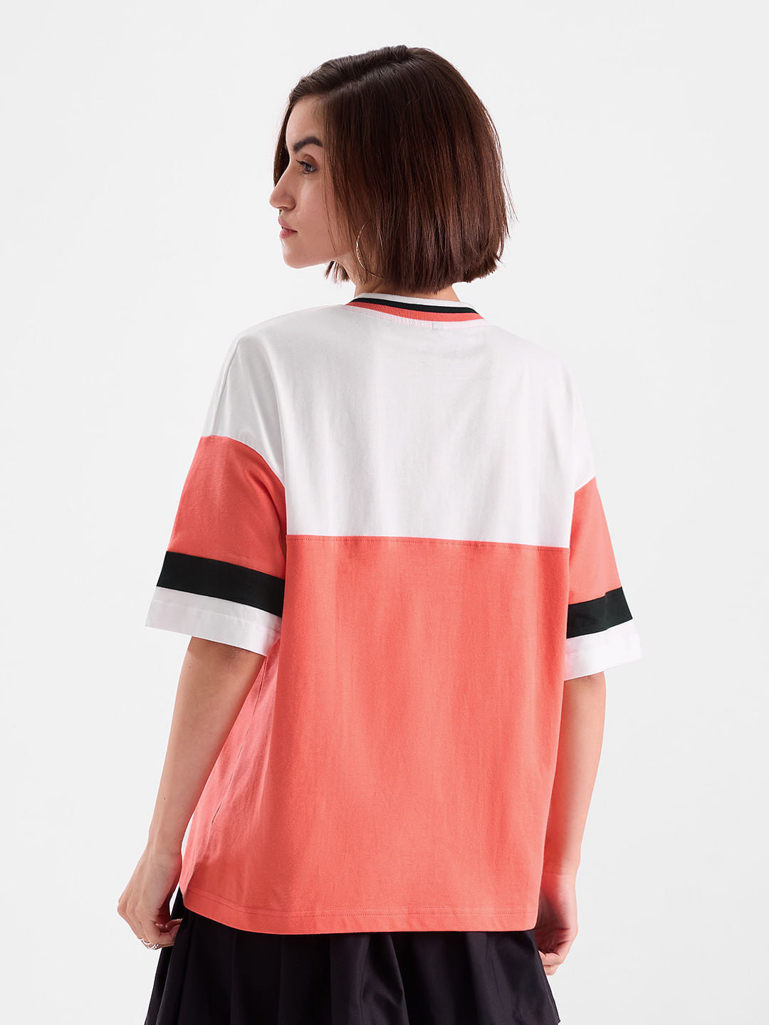 Women's Multicolor Casual Oversized Fit Printed Half Sleeves Tshirt