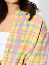 Women's Multicolor Casual Oversized Fit Checked Full Sleeves Shirt