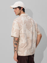 Men's Cream Casual  Half Sleeves Polo Tshirt