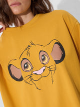 Women's Yellow Casual Oversized Fit Printed Half Sleeves Tshirt
