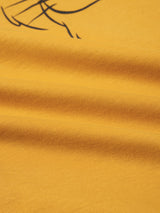 Women's Yellow Casual Oversized Fit Printed Half Sleeves Tshirt