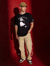 Men's Black Casual Graphic Half Sleeves Tshirt