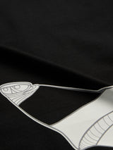 Men's Black Casual Graphic Half Sleeves Tshirt