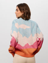 Women's Multicolor Casual Oversized Fit Printed Full Sleeves Sweater