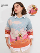Women's Multicolor Casual Oversized Fit Printed Full Sleeves Sweater