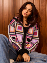 Women's Multicolor Casual Oversized Fit Printed Full Sleeves Jacket