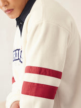 Men's Off White Solid Oversized Sweatshirt