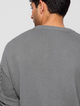 Men's Grey Casual  Full Sleeves Sweater