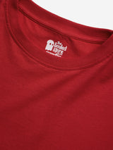 Women's Red Casual Oversized Fit Solid Half Sleeves Tshirt